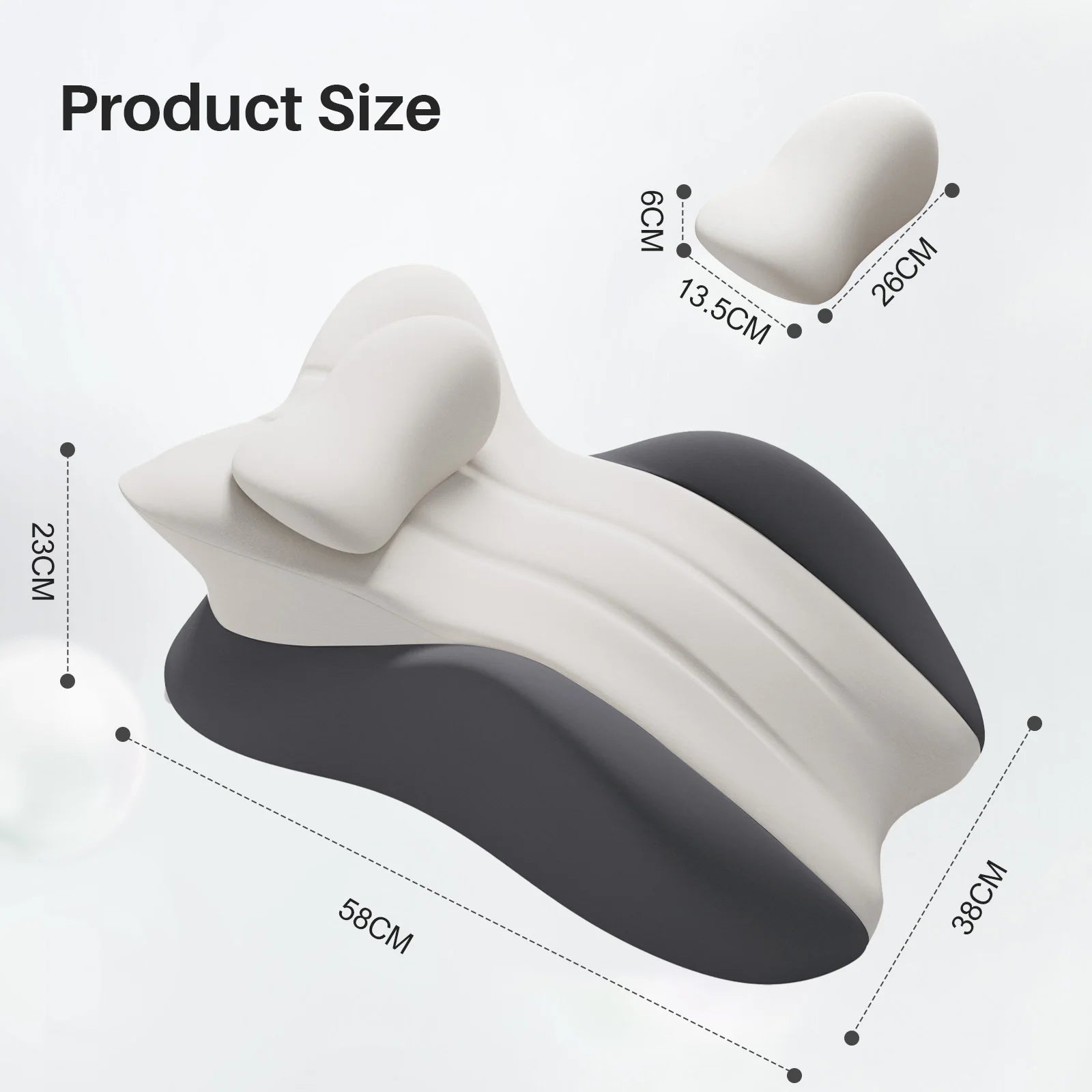 Multi-Positional Wedge Pillow Memory Foam Ergonomic Prone Pillow with Removable Cover Couple Bed Pillow for Body Pain Relief